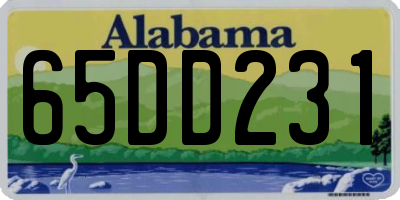 AL license plate 65DD231