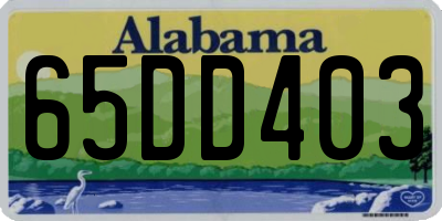 AL license plate 65DD403