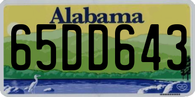 AL license plate 65DD643