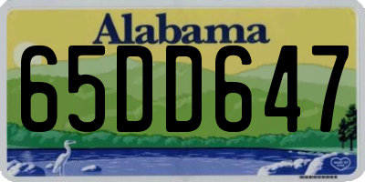 AL license plate 65DD647