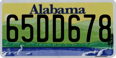 AL license plate 65DD678