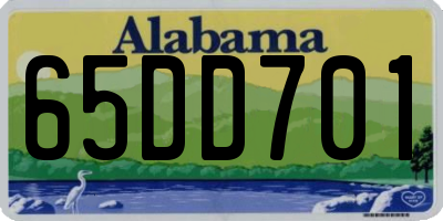 AL license plate 65DD701