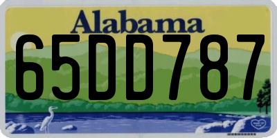 AL license plate 65DD787