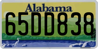 AL license plate 65DD838