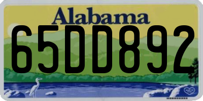 AL license plate 65DD892