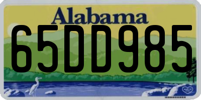 AL license plate 65DD985