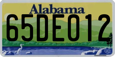 AL license plate 65DE012