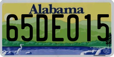 AL license plate 65DE015