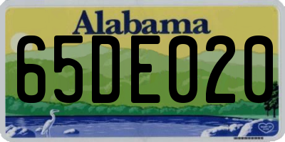 AL license plate 65DE020