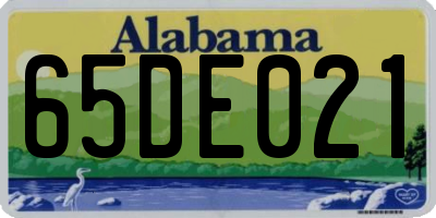 AL license plate 65DE021