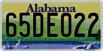 AL license plate 65DE022
