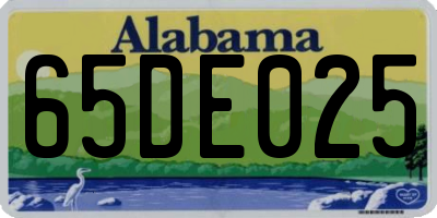 AL license plate 65DE025