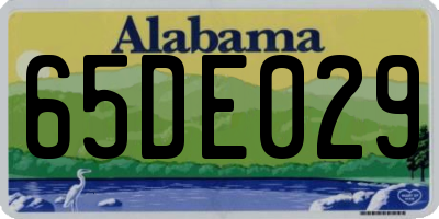 AL license plate 65DE029