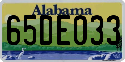 AL license plate 65DE033