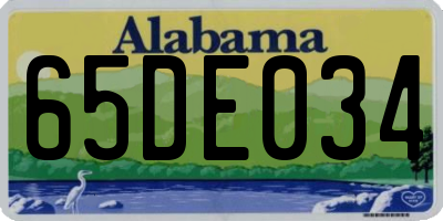 AL license plate 65DE034