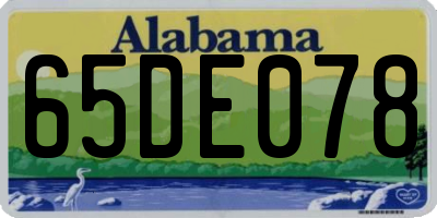 AL license plate 65DE078