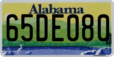 AL license plate 65DE080