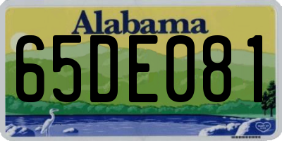 AL license plate 65DE081