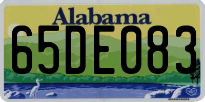 AL license plate 65DE083