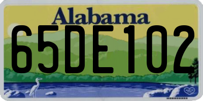 AL license plate 65DE102