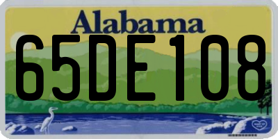 AL license plate 65DE108