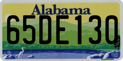 AL license plate 65DE130