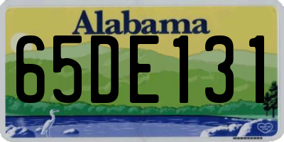 AL license plate 65DE131