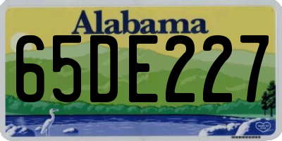 AL license plate 65DE227