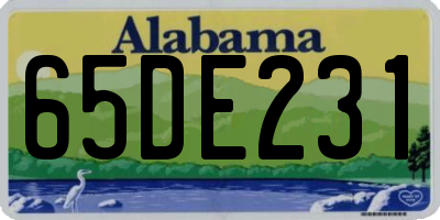 AL license plate 65DE231
