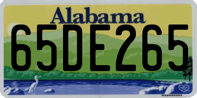 AL license plate 65DE265