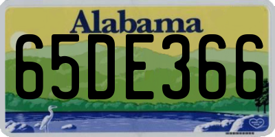 AL license plate 65DE366