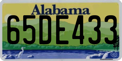 AL license plate 65DE433