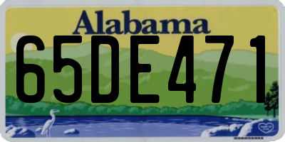 AL license plate 65DE471