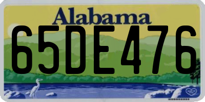 AL license plate 65DE476