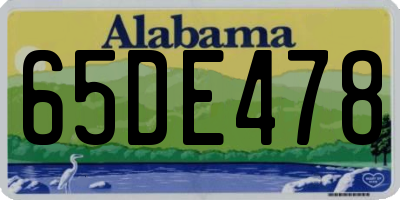 AL license plate 65DE478