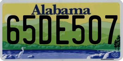 AL license plate 65DE507
