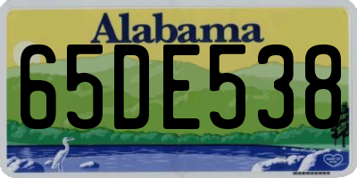AL license plate 65DE538