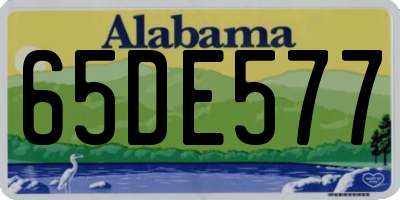 AL license plate 65DE577