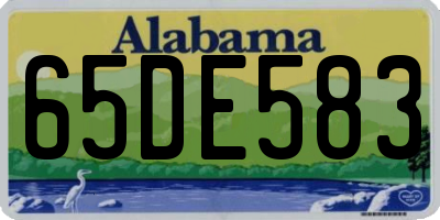 AL license plate 65DE583