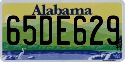 AL license plate 65DE629