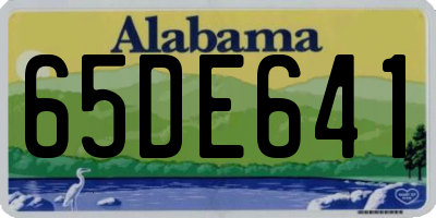 AL license plate 65DE641