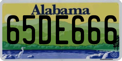 AL license plate 65DE666