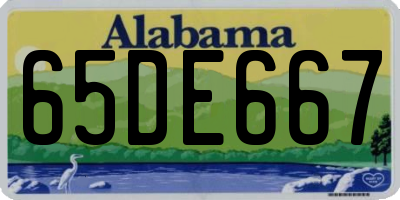 AL license plate 65DE667