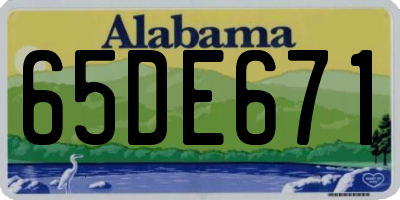 AL license plate 65DE671