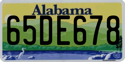 AL license plate 65DE678