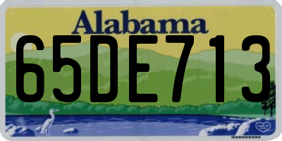 AL license plate 65DE713