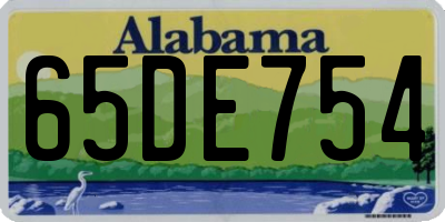 AL license plate 65DE754