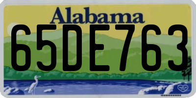 AL license plate 65DE763