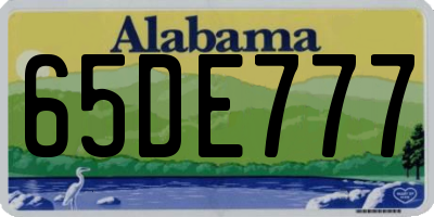 AL license plate 65DE777