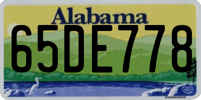 AL license plate 65DE778